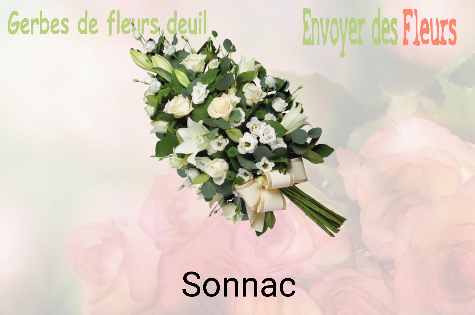 Gerbe de fleurs de deuil livrée à Sonnac